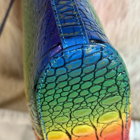 Brahmin Katie Popsicle Melbourne Croc-Embossed shoulder bag crossbody - Picture 9 of 14